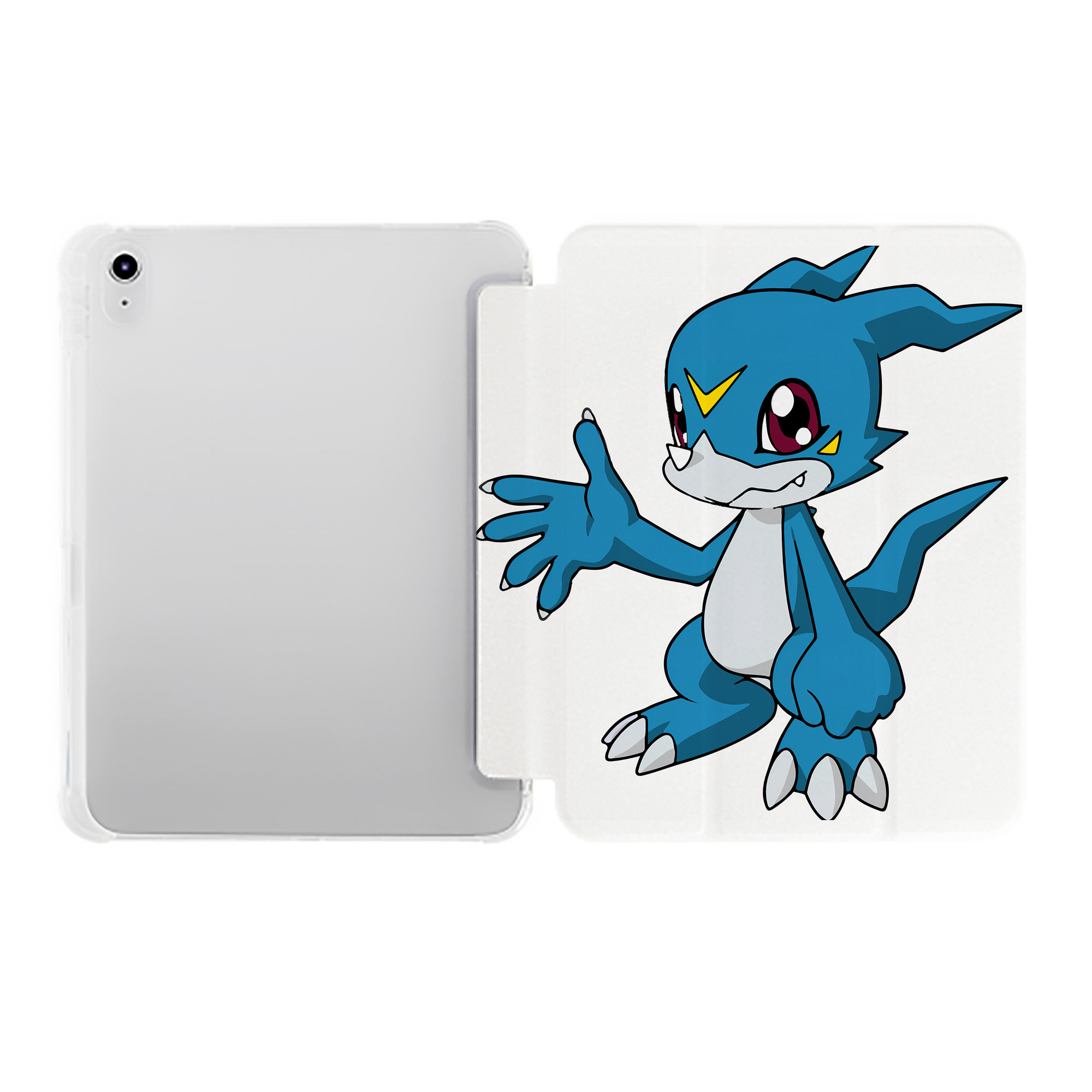 （画像用） Digimon デジタルモンスター/デジモン IPad ケース ペン収納付き 三つ折りスタンド PUレザー×シリコン 対応機種9.5/10.5/10.9インチ